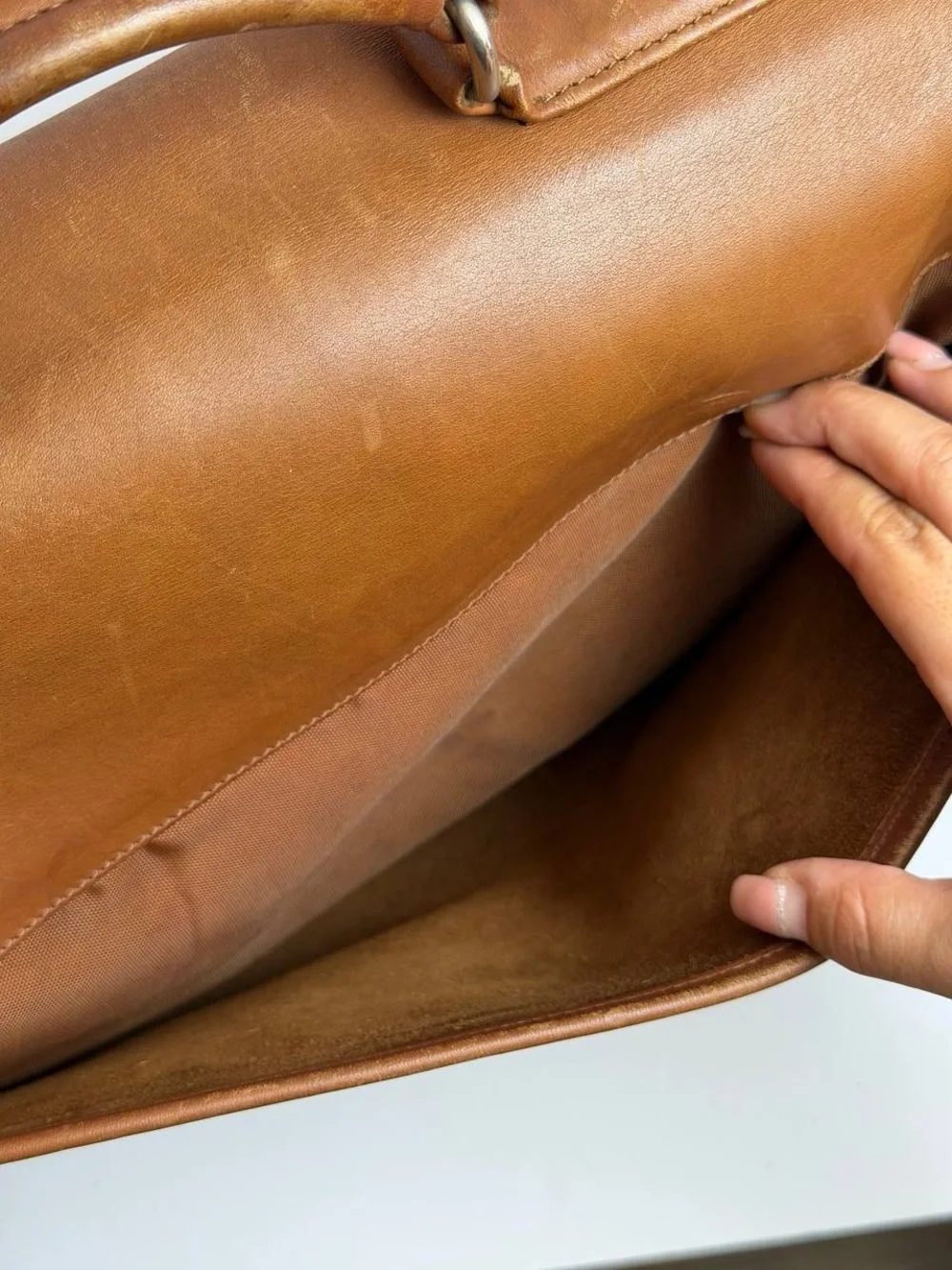 Vintage Coach Thompson Saddle Brown Leather Briefcase